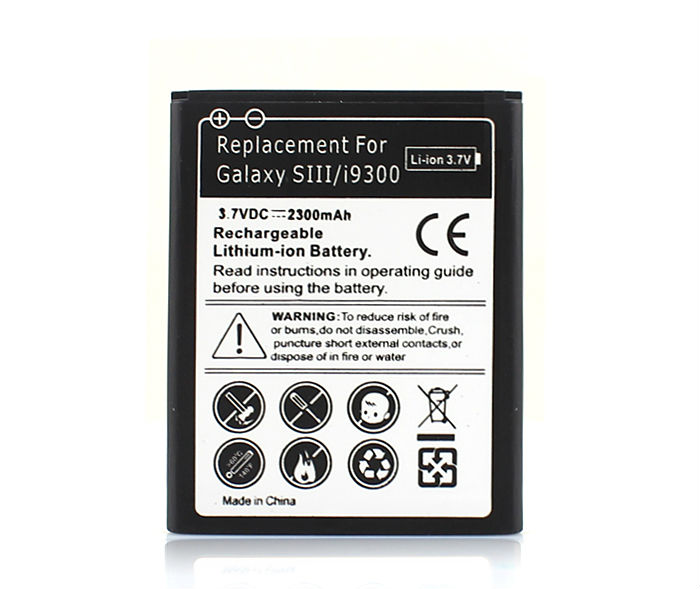 YIBOYUAN 2x 2300mAh Battery USB Wall Charger for Samsung for Galaxy S3 i9300 L710 i747 i535