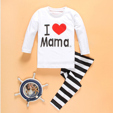 Cute Girls Clothes Baby Girls “I Love Mama” Clothing Set Kids Family Clothes Set Children Clothing Ropa Mujer Vetement Fill
