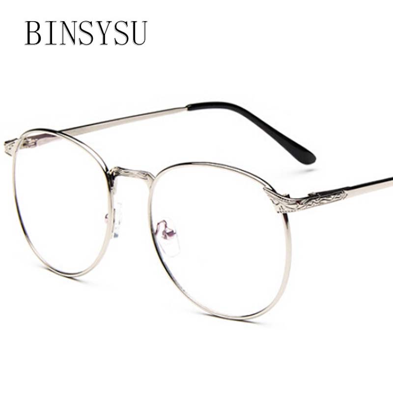Vintage Unisex Retro Stars Round Metal Frame Clear Lens ...