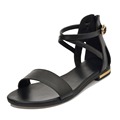 Weweya 2017 Gladiator Women Sandals Genuine Leather Fashion Summer Sweet Women Flats Heel Sandals Casual Zip