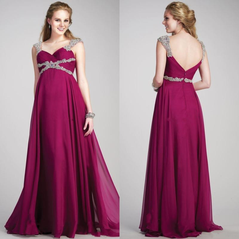 CrystalsBeadedShiningElegantMaternityBridesmaidDressesEmpireWaistSweetheartAline