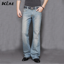 High Quality New arrival 2014 men’s bell bottom jeans male elastic slim denim boot cut trousers 27-36