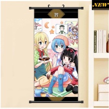 45X95CM Gate Jieitai Kano Chi nite Kaku Tatakaeri loli art cartoon anime wall picture mural poster cloth scroll canvas painting
