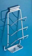 high quality aluminum satin finish three lever wall mounted pot cover holder kitchen accessories cooking tools