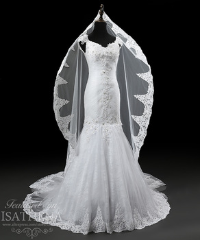 Дизайнер кружева аппликации V декольте рукавом русалка элегантные свадебные платья свадебные платья Vestido де noiva 2015 i0086
