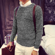 Fall Winter Men’s Japanese retro sweater Korean Slim round neck pullover sweater male thickening LCM259