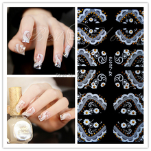Hot 1x nail sticker white exquisite Beautiful Pattern distinctive breathable Nail Art MJ0852 XFJU079