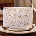 Laser Cut Wedding Invitations Card with Embossed Flowers Wedding Invitation Printable Wedding Cards with Envelope Seal