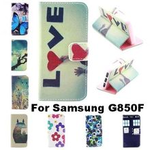 Stand Design PU Leather Phone Case For Samsung Galaxy Alpha G850 G850F G8508S Wallet Flip Style Back Cover With Card Slot