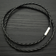 Free Shipping Wholesale New HOT Sale Fashion Jewelry Black PU leather collocation chain men s Necklace