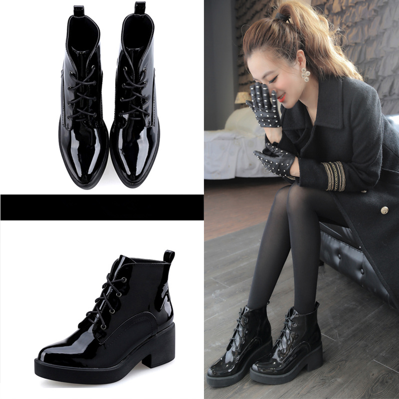 botas de charol mujer