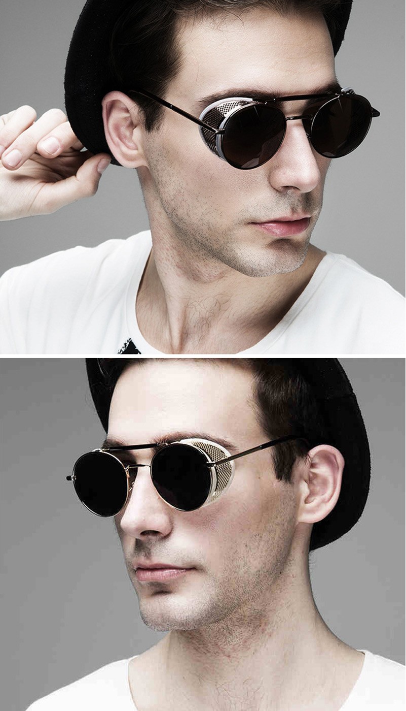 sunglasses steampunk mirror round designer brand metal classic driving hombre gafas sol immediately solve obliged dispute opportunity feedback issue much