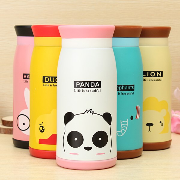 New Arrival 350ml Lovely Cute Animal Cartoon Stainless Steel Vacuum Flasks Thermoses Insulated Mug Warm Water