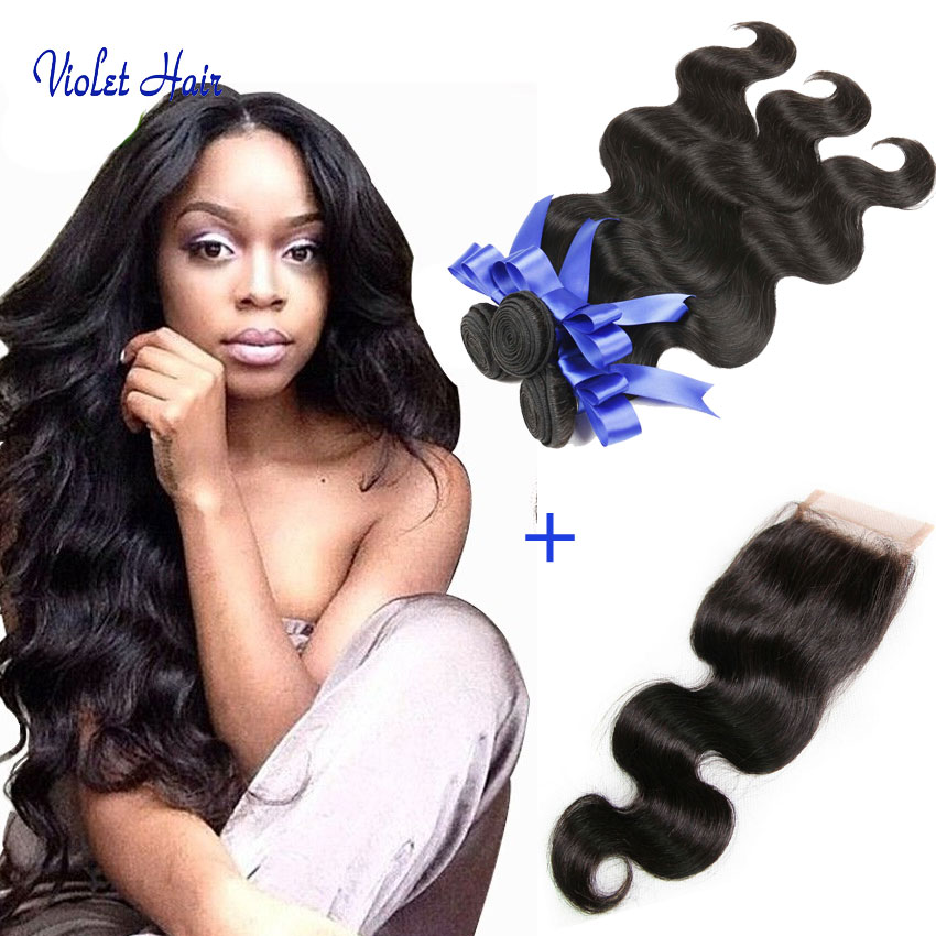 4 Bundles hair with Lace Closure Peruvian Virgin Hair With Closure Ms Lula Hair with Closure and Bundles Body Wave with Closures