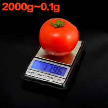 Precio al por menor 0.1 g – 2000 g portátil Blance alta precisión escala Digital escala electrónica del peso inicio cocina balanzas electrónicas