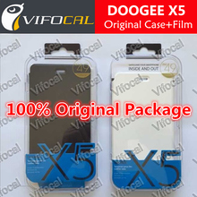 DOOGEE X5 Case + Tempered Glass Scree Protector Film 100% Original Official Protector Leather Flip Cover For DOOGEE X5 pro Phone