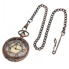 Copper Tone Chain Quartz Pocket Watch Battery Included 42cm(16-1/2″),sold per pack of 1 Mr.Jewelry