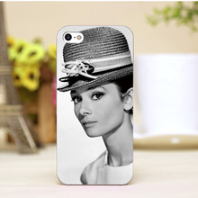 pz0006-2-1-8 Audrey Hepburn Design cellphone cases For iphone 4 5 5c 5s 6 6plus Shell Hard Lucency Skin Shell Case Cover