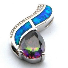 opal jewelry with cz stone;fashion opal pendant Mexican fire opal pendant The latest fashions OP165E-4