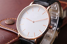 Tiempo clásica DW correa de cuero ocasional de cuarzo del reloj del Mens