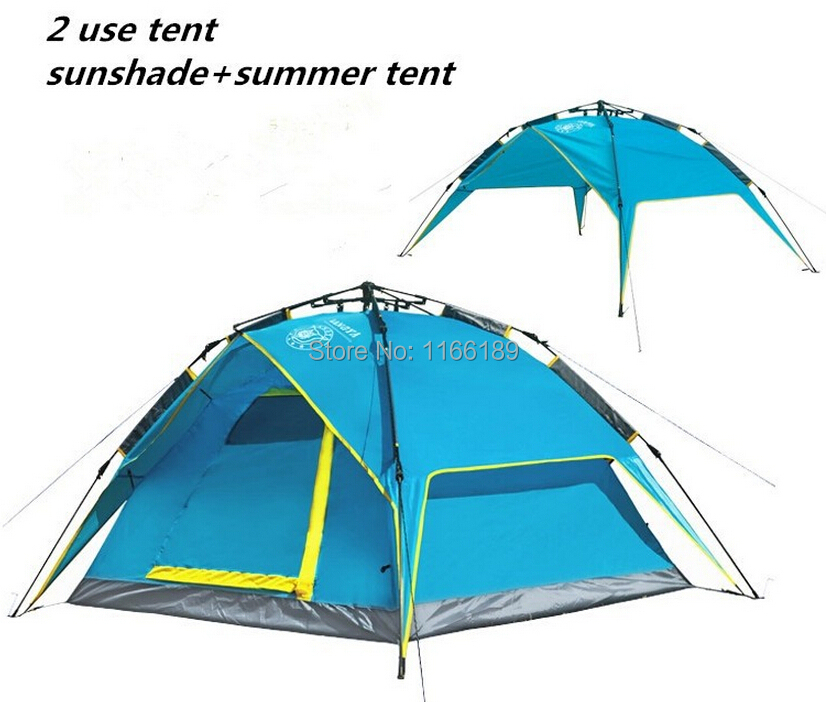 Free shipping 4 fully-automatic double layer tents, self-open tent  waterproof big tents