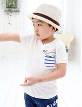 Summer children s T shirt delicate dolphin pattern cotton short sleeved T shirt Outwear Baby