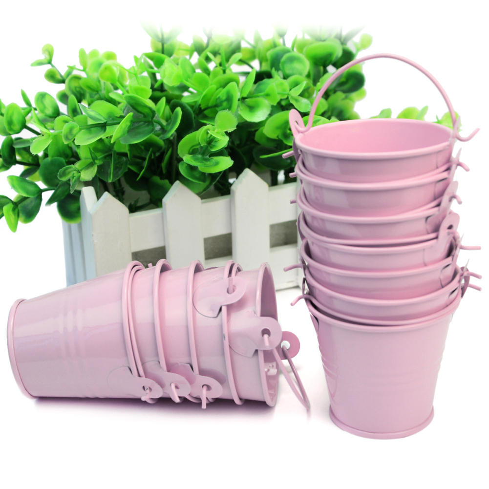 12x Mini Cute Metal Bucket Tin Candy Chocolate Box Wedding Favors Party Shower