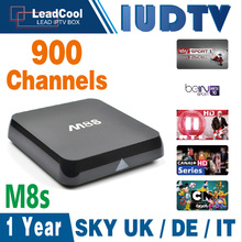 Best M8S Android Iptv Set Top Box With 1 Year Iudtv Iptv Account Include 900 Channels full europen channels Sky sports