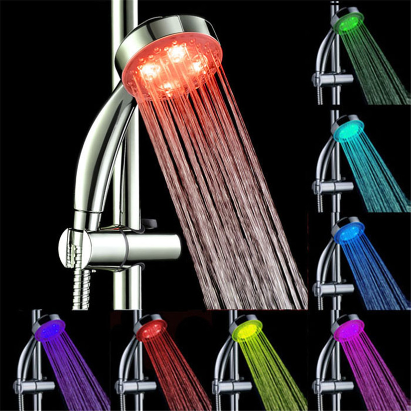 New Qualified 2016 New Handheld 7Color LED Romantic Light Water Bath Home Bathroom Shower Head Glow dig675