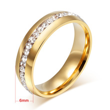 stainless steel rings for women jewelry wholesale wedding rings with AAA CZ stone men and women