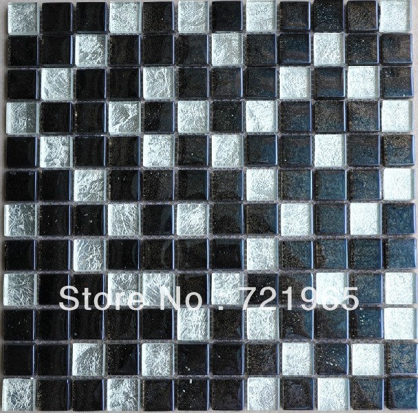 Black and white glass mosaic kitchen backsplash tile CGMT048 FREE shipping glass mosaics bathroom wall & flooring tiles