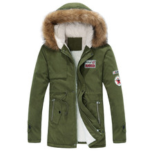 Winter Casual Canada Mens fur collar coat army green outwear coats military man jacket ropa hombre winter jacket men Parka Coats