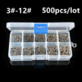 500 Pcs Lot 3 12 Carbon Steel Fishing Hook Fishhooks Durable Pesca Jig Head Fishing Hooks