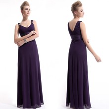 Vestido De Madrinha Wholesale-2016 New Arrival Sexy Double Straps V-neck Chiffon Bridemaid Dress Long Formal Evening Prom Gowns