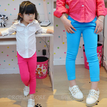 New Kid Clothing Hot Girls Jeans Candy Color Skinny Children Pants Baby Casual Long Pants Kids