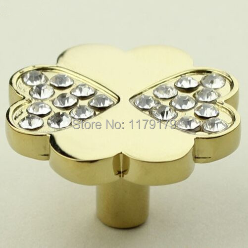 furniture accessories,diamond pull & knob furniture handle 2014 popular style cabinet handle 85-2 flower golden