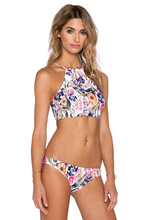 Brand High Neck Halter Floral Print Tankinis Set Backless Women Tank Set Push Up Top Sexy Bathing Suit Swimwear Sport Swimsuit