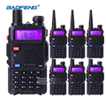 6pcs Long Distance Walkie Talkies BaoFeng UV 5R 5W Dual Band VHF UHF Two Way Communication