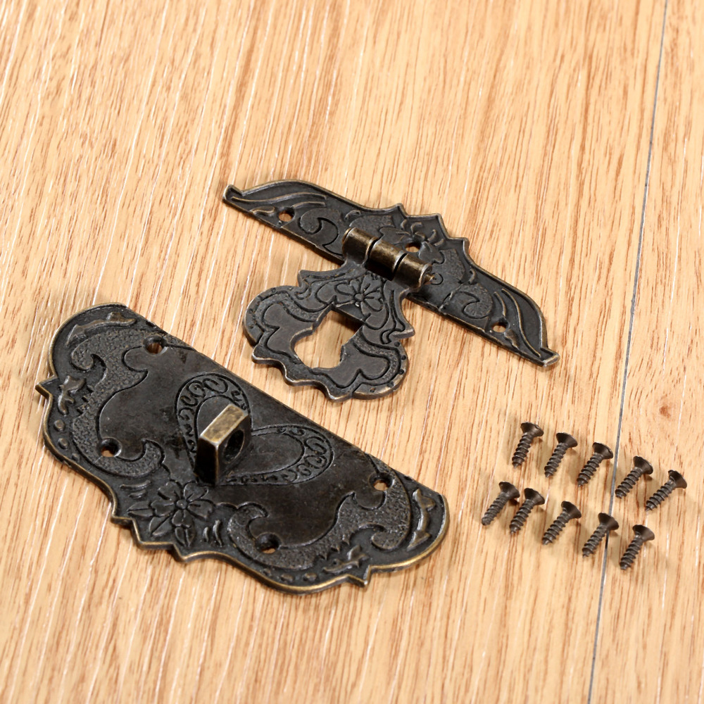 Wooden Case Suitcase Metal Yellow Zinc Plated Toggle Latch 57mm Length Hasp 2pcs