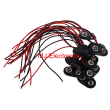 New High Quality T type 10pc 9V DC Battery Power Cable Leads Cord Plug Clip Jack Connector for Arduino DIY