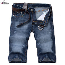 2016 New Summer Famous Brand Mens Denim Shorts High Quality Male Knee Length Skinny Jeans Oversized Beach Summer Jeans Hot Sale