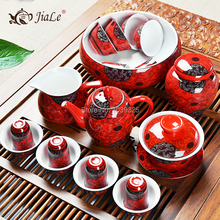 Free Shipping Chinese Porcelain Tea Set The Kung Fu Teapot 19 PCS Tea Service Bone China