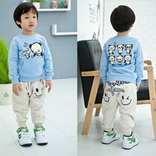 Hot Wholesale New Children Kids Autumn Winter Pants Casual Pocket Boys Girls Smiling Faces Harem Pants