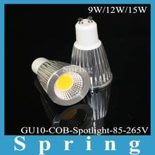 1PC Super Bright GU 10 Bulbs Light Dimmable Led Warm/White 85-265V 9W 12W 15W GU10 COB LED lamp light GU 10 led Spotlight