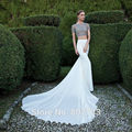 MZY661 real pictures two pieces white and grey floor length long train heavy beaded elegant evening