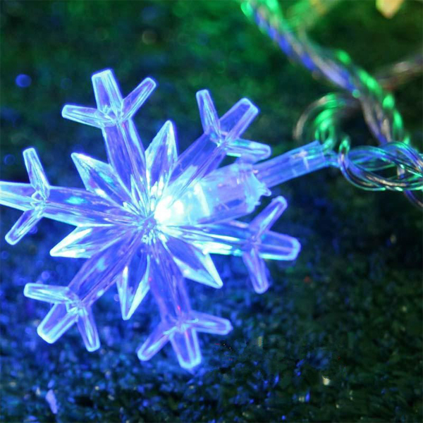 Holiday Sale outdoor 5m 50 leds Copper wire String Fairy string colorful led snowflake lights Christmas led string waterproof