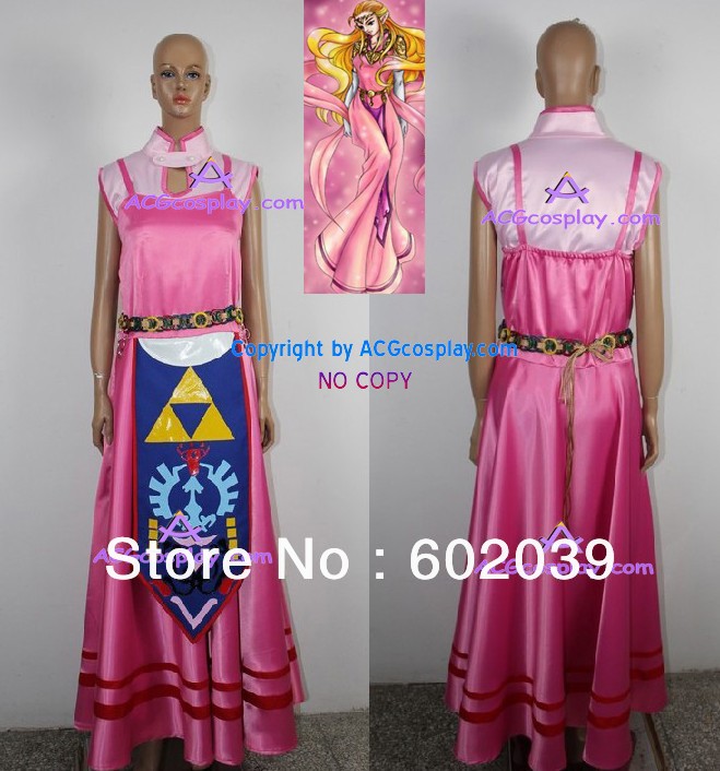 The Legend of Zelda Princess Zelda Cosplay Costume include colorful belt