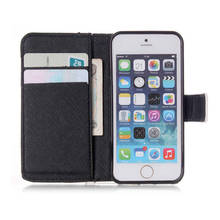 Fashion Cartoon Book Style Leather Flip Phone Case Cover For Apple iPhone SE 5S 5 5se