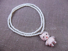 Fashion Pearl Necklace Jewlery Cute Cat Long Necklace Statement Necklace For Women Popular Dorp Necklace Accessory