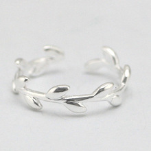 925 Sterling Silver Rings For Ladies Easy Tree Branches Leaves Open Ring Hypoallergenic Sterling Silver Jewellery Wholesale
